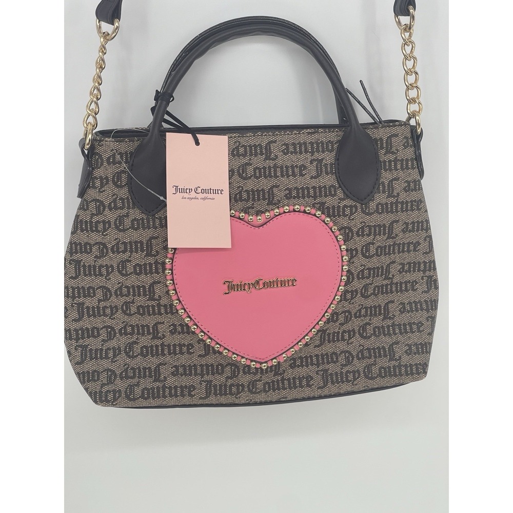 JUICY COUTURE LOVE NEVER DIES MINI TOTE CROSSBODY‎ BAG Brown TAUPE
